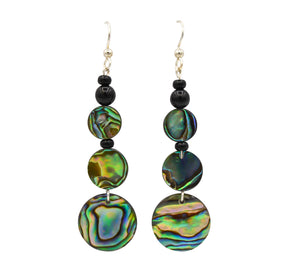 Elegant Abalone & Onyx Earrings 8 - The Shotridge Collection