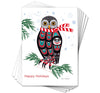 "Holiday Owl" Holiday Art Card Set (6 Pack) featuring the original formline design by Israel Shotridge | The Shotridge Collection
