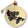 Eagle Salmon Holiday Drum Ornament | Eagle Salmon Christmas Tree Ornament | Shotridge Native Holiday Ornament