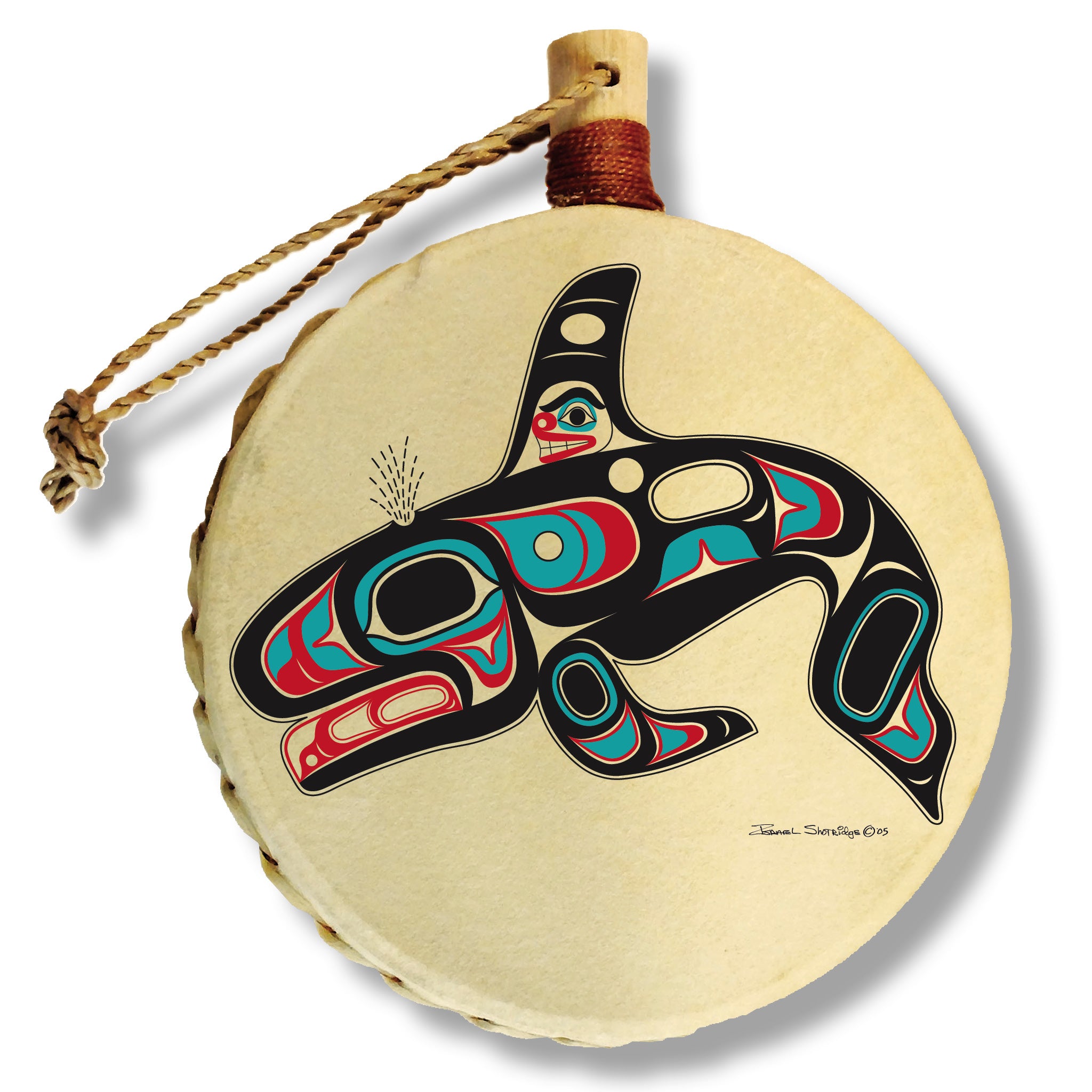 Killer Whale Holiday Drum Ornament | Native Holiday Drum Ornament