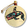 Killer Whale Holiday Drum Ornament | Killer Whale Christmas Tree Ornament | Shotridge Native Holiday Ornament