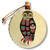 Owl Holiday Drum Ornament | Owl Christmas Tree Ornament | Shotridge Native Holiday Ornament