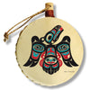 Raven's Journey Holiday Drum Ornament | Raven Christmas Tree Ornament | Shotridge Native Holiday Ornament