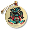Thunderbird by the Sea Holiday Drum Ornament | Thunderbird Christmas Tree Ornament | Shotridge Native Holiday Ornament