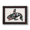 Killer Whale Tapestry Throw Blanket | Killer Whale Fringed Blanket Throw | Shotridge Native Throw Blanket