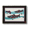 Salmon Run Tapestry Throw Blanket | Salmon Run Fringed Blanket Throw | Shotridge Native Throw Blanket