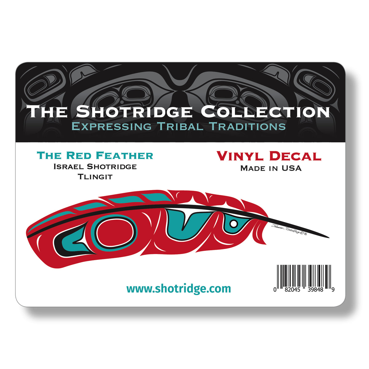 Red Feather Vinyl Decal | Shotridge Formline Stickers | Native Decal ...