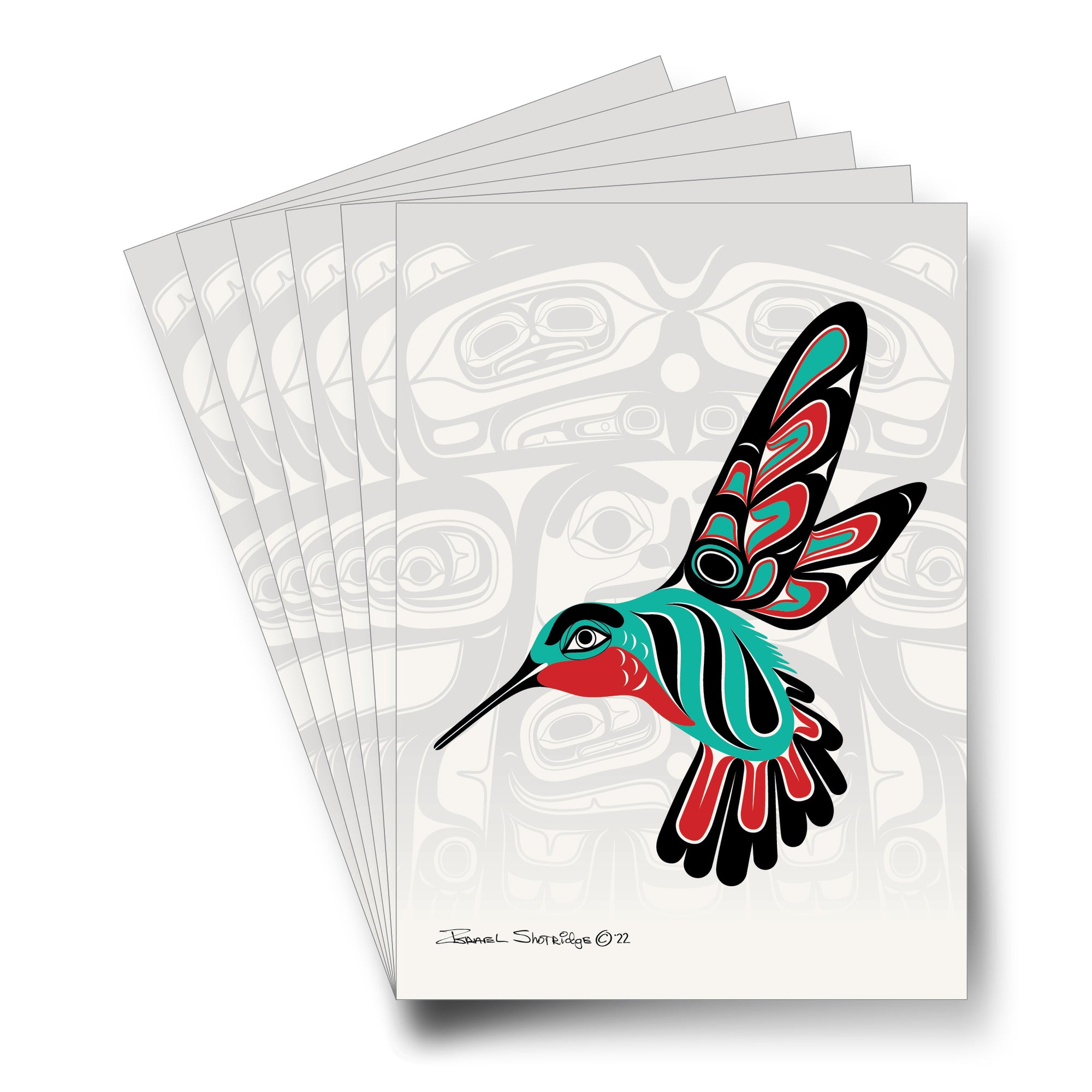 Hummingbird & House Screen Formline Art Cards | Native Greeting Cards ...