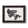 Eagle Salmon Tapestry Throw Blanket | Eagle Salmon Fringed Blanket Throw | Shotridge Native Throw Blanket