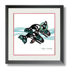 Orcas in Waves - Holiday Giclée - Framed Art Print