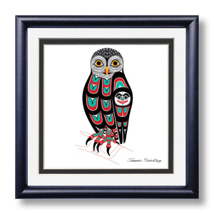Owl Formline Design, Hand Signed Art Print by Israel Shotridge | Framed Giclée Native Art Print