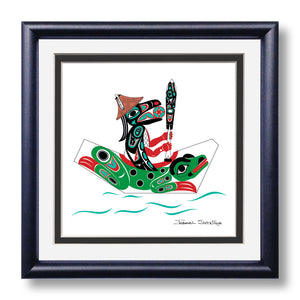 Raven & Frog Canoe Formline Design, Hand Signed Art Print by Israel Shotridge | Framed Giclée Native Art Print