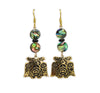 Lovebirds Alchemia Gold & Abalone Dangle Earrings - 1 inch - The Shotridge Collection