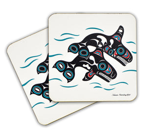 "Orcas" Wooden Coasters - The Shotridge Collection