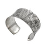 Diamond Hand Roller Printed Sterling Silver Cuff Bracelet - The Shotridge Collection