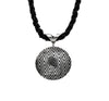 Diamond Hand Roller Printed Sterling Silver Pendant & Black Seed Bead Necklace - The Shotridge Collection