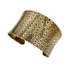 Diamond Design Hand Roller Printed Brass Cuff Bracelet - The Shotridge Collection