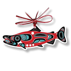 "Northwest Salmon" Acrylic Holiday Ornament - The Shotridge Collection