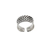 Zig Zag Hand Roller Printed Sterling Silver Ring - The Shotridge Collection